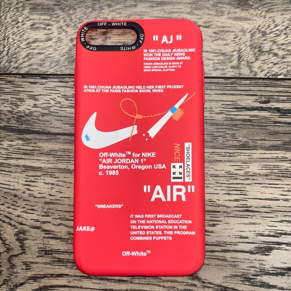 Off-White Red Graphic iPhone 8 Plus Case